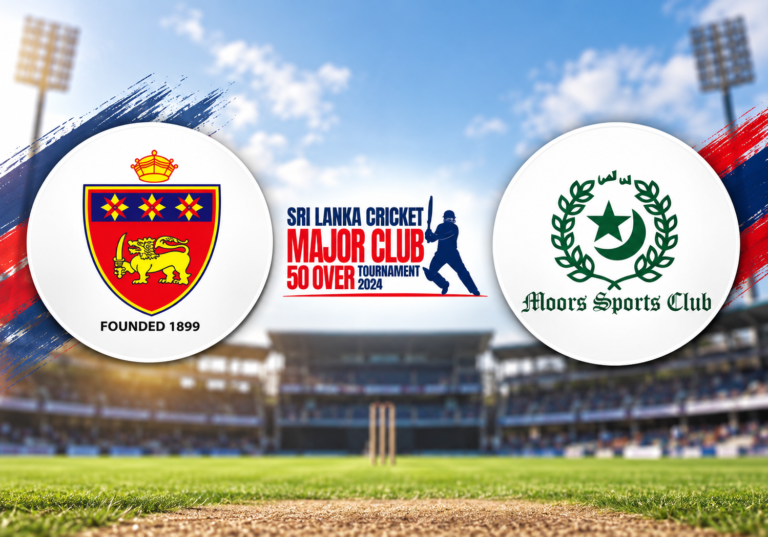 SSC and Moors Sports Club logos ahead of the SLC Major Club 50 Over final