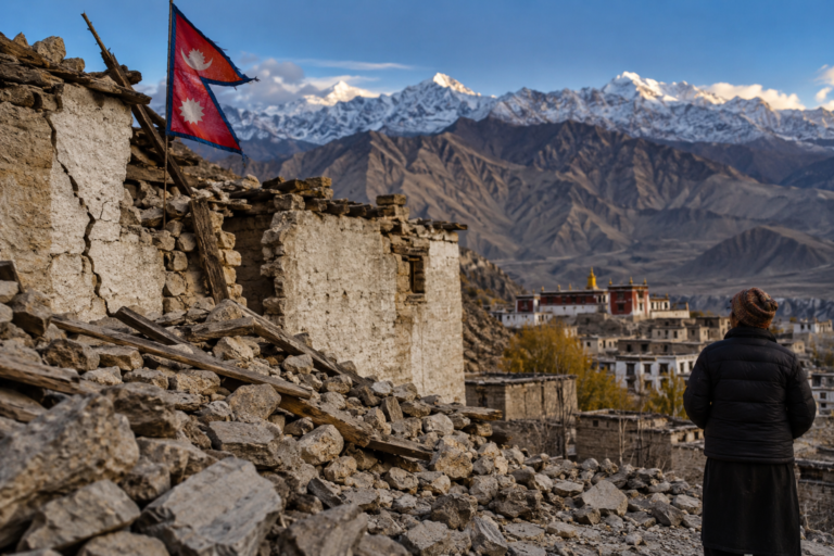Nepal earthquake aftermath as a 5.3-magnitude tremor strikes Mustang district following devastating floods