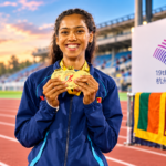 Athletics track representing Fathima Shafiya Yamick's omission from Sri Lanka's Asian Games squad