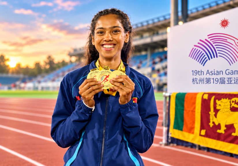 Athletics track representing Fathima Shafiya Yamick's omission from Sri Lanka's Asian Games squad