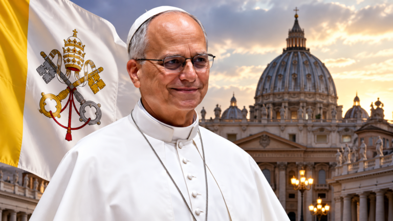 Papal Portrait Beneath St. Peter’s Dome